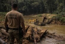 PF destrói ponte clandestina e apreende equipamentos do garimpo ilegal em Rondônia garimpo ilegal em RO