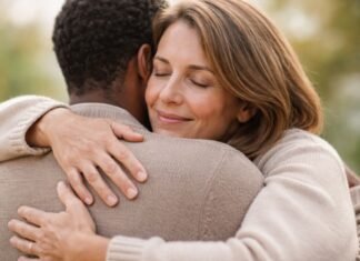 Perdão melhora saúde mental aponta estudo de Harvard Perdão melhora saúde mental em imagem de reconciliação entre duas pessoas adultas