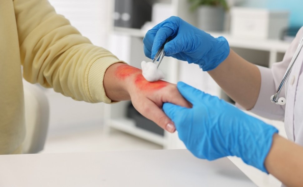 Tratamento de ferida em braço