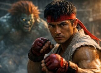Street Fighter ganha trailer com Ryu Blanka e mais Trailer de Street Fighter com Ryu em primeiro plano e Blanka ao fundo em arena urbana cinematográfica
