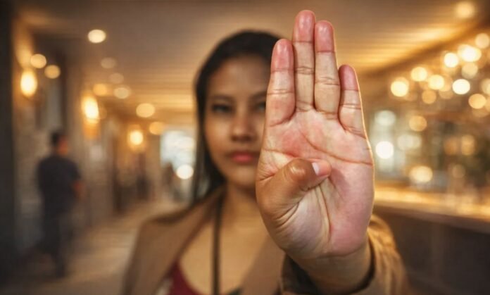 acolhimento das mulheres em Rondônia com sinal de socorro