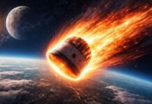 Como os astronautas da Artemis 2 voltarão para a Terra volta da Artemis 2 com cápsula Orion em reentrada na atmosfera da Terra