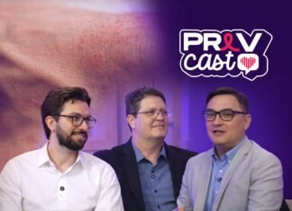 PREVCAST #4 explica os cuidados que podem prevenir câncer de pele Especialistas do Prevcast falam sobre câncer de pele com detalhe de lesão cutânea em destaque