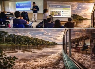 Projeto de ciência cidadã inicia novo ciclo no rio Madeira Ciência cidadã no rio Madeira com jovens ribeirinhos em atividades escolares e deslocamento fluvial na Amazônia