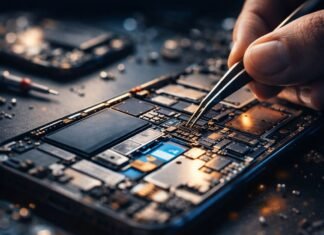 Conserto de celulares usados dispara no Brasil e muda rotina das famílias Conserto de celular usado em imagem macro horizontal