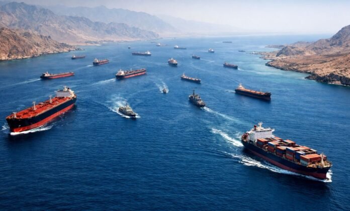 Estreito de Ormuz com intensa movimentação de navios após trégua entre Estados Unidos e Irã