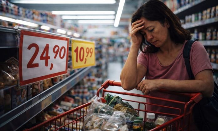 previsão da inflação com preços altos em supermercado e impacto no bolso do consumidor