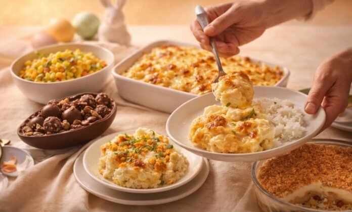 receitas de Páscoa fáceis com mesa completa e pratos prontos