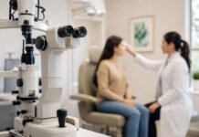 Oftalmologistas lançam mobilização nacional contra o glaucoma Atendimento oftalmológico em clínica moderna durante ação da campanha 24 Horas pelo Glaucoma