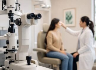 Oftalmologistas lançam mobilização nacional contra o glaucoma Atendimento oftalmológico em clínica moderna durante ação da campanha 24 Horas pelo Glaucoma