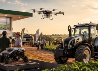 China acelera presença em feiras agrícolas e mira tecnologia do Brasil China em feiras agrícolas com drones e máquinas modernas no agro brasileiro
