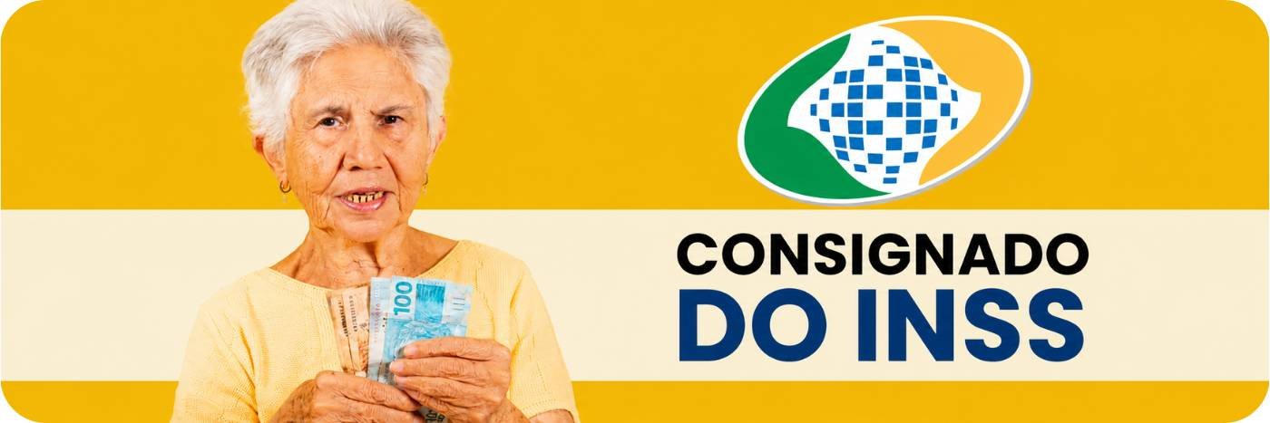 Aposentada segurando dinheiro em arte sobre consignado do INSS.