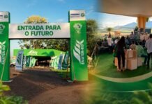 Rondônia Rural Show abre edição com tecnologia e agricultura familiar em destaque Entrada da Rondônia Rural Show Internacional com espaço da Emater-RO e encontro técnico sobre agricultura em Ji-Paraná