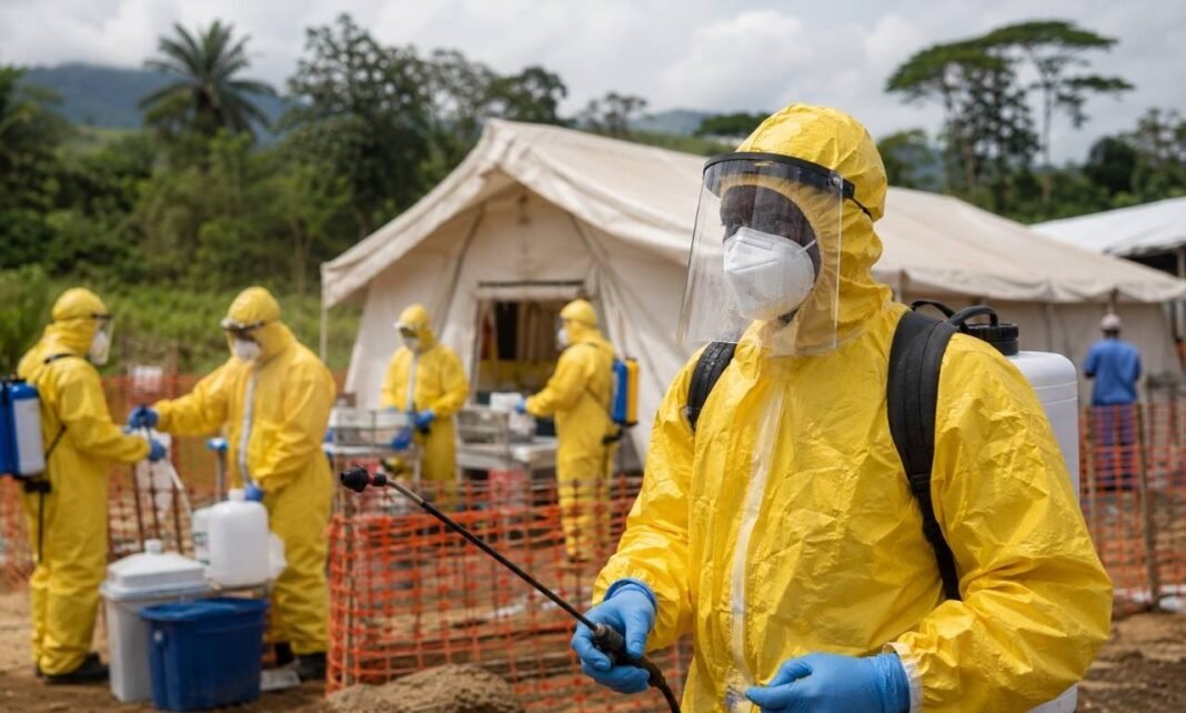 Profissionais de saúde atuam em área de resposta ao surto de ebola na RDC
