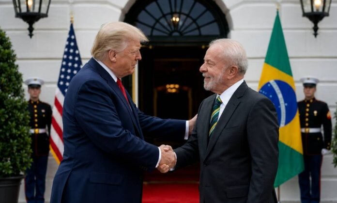 Trump e Lula em reunião na Casa Branca Trump e Lula em reunião diplomática na Casa Branca entre Brasil e Estados Unidos