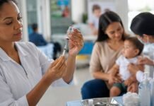 SUS amplia vacina contra doença pneumocócica a partir de junho Profissional de saúde prepara dose da vacina pneumocócica no SUS em unidade de vacinação infantil