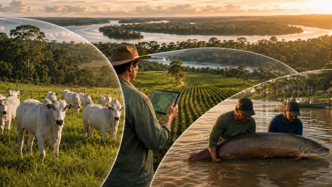 Agro sustentável na Amazônia com pecuária, rastreabilidade rural e manejo do pirarucu
