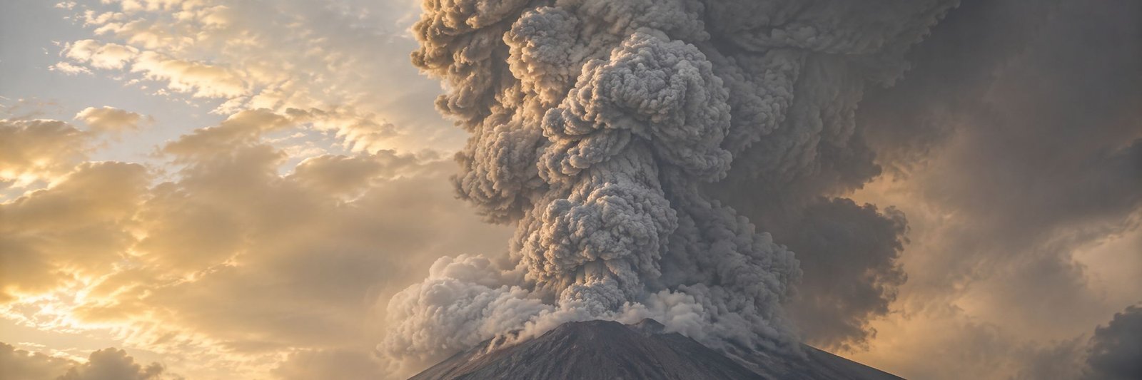 Coluna de cinzas da erupção do Monte Dukono sobe sobre o vulcão na Indonésia