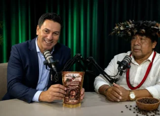 Café especial produzido em aldeia indígena ganha destaque na Rondônia Rural Show Rafael Paitér Suruí participa do RuralCast sobre café da aldeia e produção indígena na Rondônia Rural Show 2026