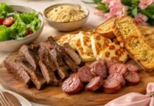 Faltam 2 dias para o Dia das Mães: churrasco na airfryer facilita o almoço Churrasco na airfryer para o Dia das Mães com carne, linguiça, queijo coalho e pão de alho
