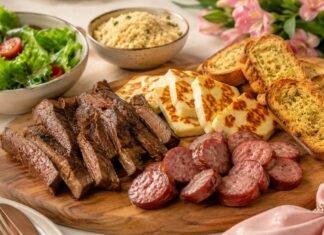 Faltam 2 dias para o Dia das Mães: churrasco na airfryer facilita o almoço Churrasco na airfryer para o Dia das Mães com carne, linguiça, queijo coalho e pão de alho