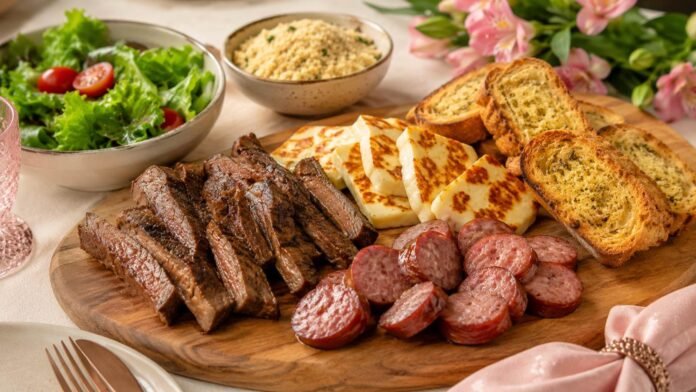 Churrasco na airfryer para o Dia das Mães Churrasco na airfryer para o Dia das Mães com carne, linguiça, queijo coalho e pão de alho