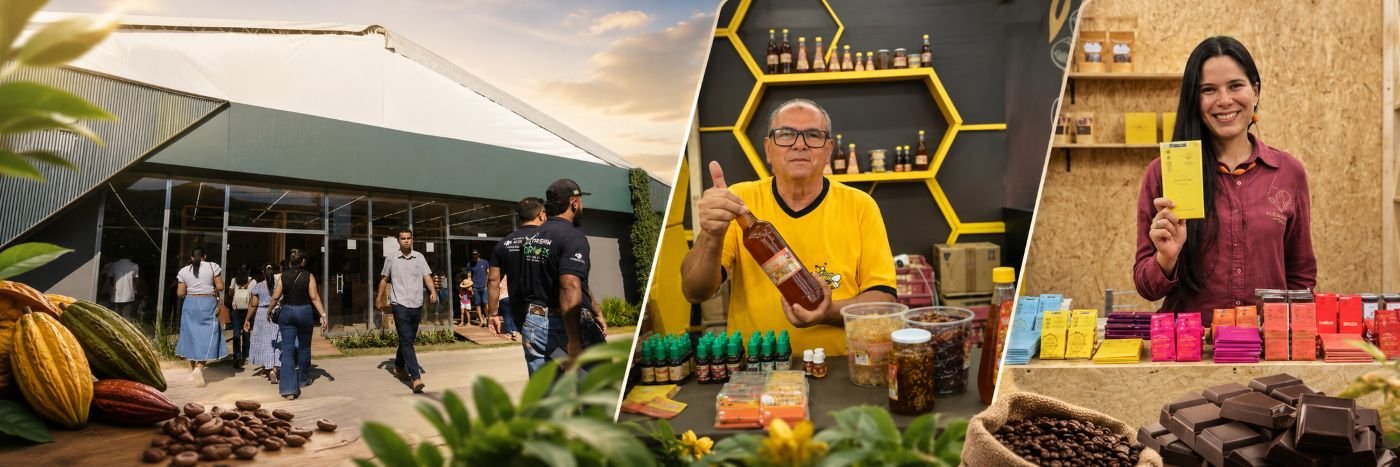 Agricultores na Rondônia Rural Show apresentam produtos regionais no Pavilhão da Agricultura em Ji-Paraná