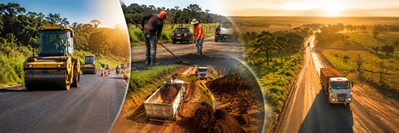 Máquinas e trabalhadores atuam em manutenção nas rodovias de Rondônia para melhorar acesso rural e transporte da produção