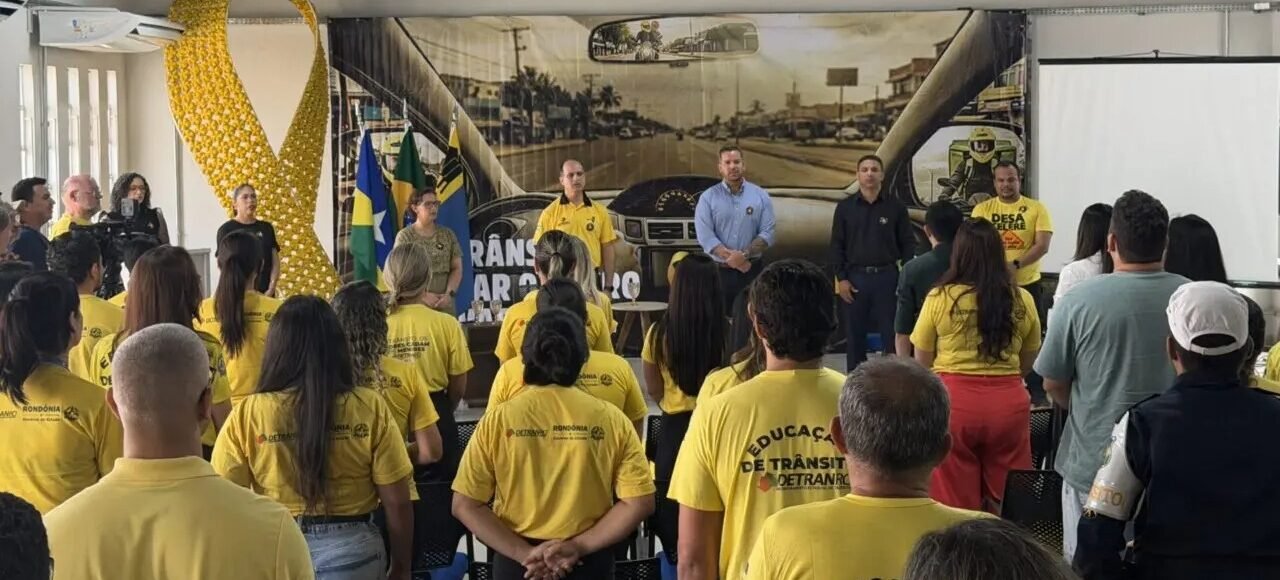 Abertura da campanha Maio Amarelo 2026 em Rondônia reúne equipes do Detran RO e participantes em ação educativa de trânsito em Porto Velho
