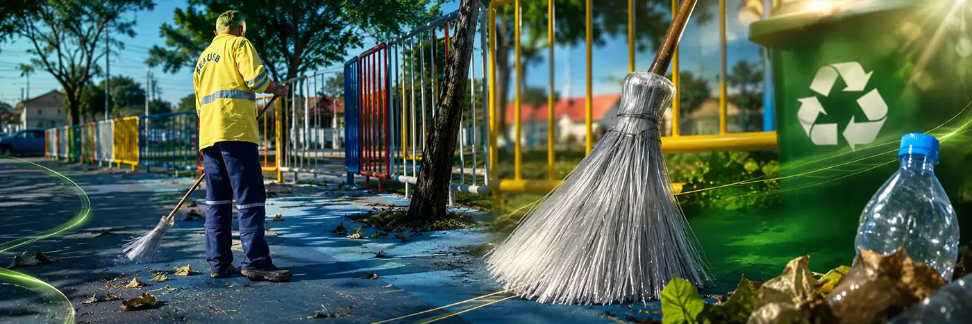 Programa transforma garrafas PET em vassouras usadas na limpeza urbana de Porto Velho