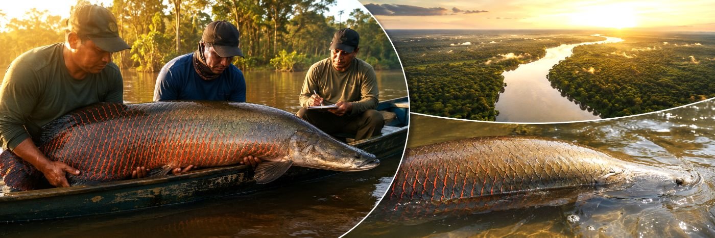 Manejo sustentável do pirarucu em rio amazônico com foco em bioeconomia e conservação