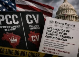 Decisão dos EUA contra PCC e CV passa a valer no diário oficial pcc e cv terroristas nos eua