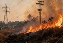 Estiagem eleva risco de apagões provocados por queimadas no estado Queimadas em Rondônia avançam perto da rede elétrica e ameaçam o fornecimento de energia