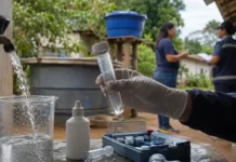 Água potável em Rondônia passa por reforço de controle Água potável em Rondônia passa por controle sanitário com coleta de amostra e uso de hipoclorito.