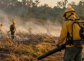 Último dia: Bombeiros recebem inscrições para 270 brigadistas em Rondônia Brigadistas em Rondônia atuando no combate a incêndio florestal