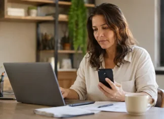 Contribuintes de Rondônia podem consultar lote recorde da restituição do IR Consulta da restituição do IR em Rondônia feita por contribuinte no celular e notebook