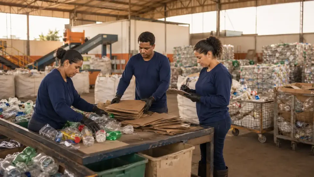 Trabalho organizado na reciclagem Cooperativas de catadores organizam materiais recicláveis em Rondônia