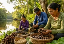 Chamada federal prevê até R$ 8 mil para famílias que conservam floresta em RO Famílias em Resex de Rondônia trabalham com frutos da floresta em área preservada às margens de rio amazônico