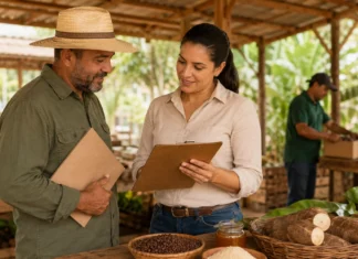 Agrotec 2026 recebe inscrições de produtores e empresas Inscrições da Agrotec 2026 são conferidas por produtora rural e representante de empresa em Porto Velho