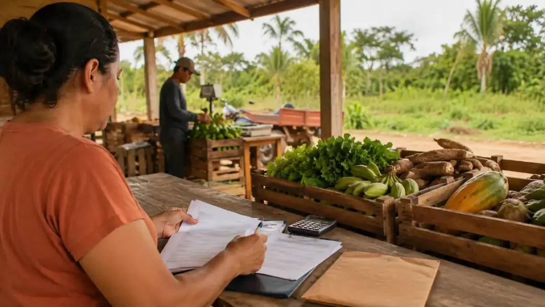 Agricultores organizam alimentos para possível fornecimento ao PAA Primavera de Rondônia.