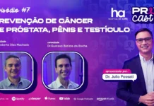 PrevCast #7 debate saúde do homem e prevenção de cânceres urológicos Capa do PrevCast #7 sobre saúde do homem e prevenção de câncer de próstata, pênis e testículo