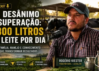 Rogério Kiester conta como superou 300 litros de leite por dia Rogério Kiester participa do RuralCast sobre pecuária leiteira em Rondônia, assistência técnica e produção de mais de 300 litros de leite