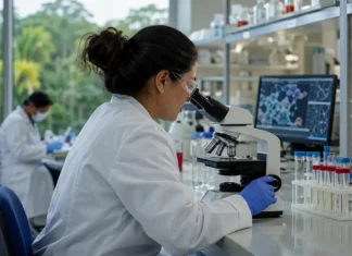 Estudo da Fiocruz abre caminho para vacina mais completa contra malária Vacina contra malária em pesquisa da Fiocruz com cientistas analisando amostras em laboratório