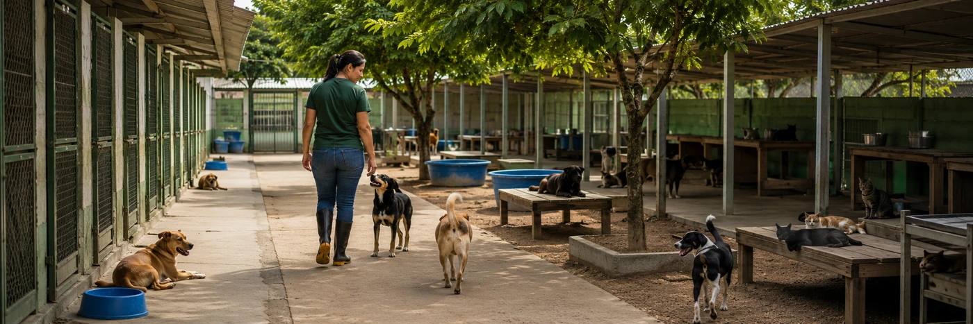 Proteção animal em Vilhena com cães e gatos acolhidos em abrigo municipal