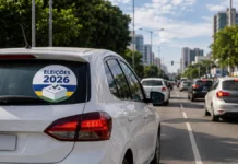 Carro de aplicativo não pode usar adesivo eleitoral; veja as regras em Rondônia Adesivos eleitorais em Rondônia em carro particular durante as Eleições 2026
