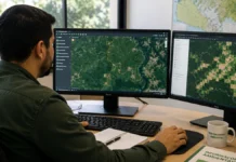 Área sob alertas do Deter cai 41,2% em Rondônia no ciclo 2025/2026 Alertas do Deter em Rondônia são acompanhados por profissional em sistema de monitoramento ambiental