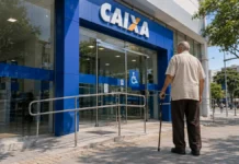 Caixa orienta agências de Rondônia sobre entrada com bengalas Pessoa com bengala se aproxima de agência da Caixa em Rondônia