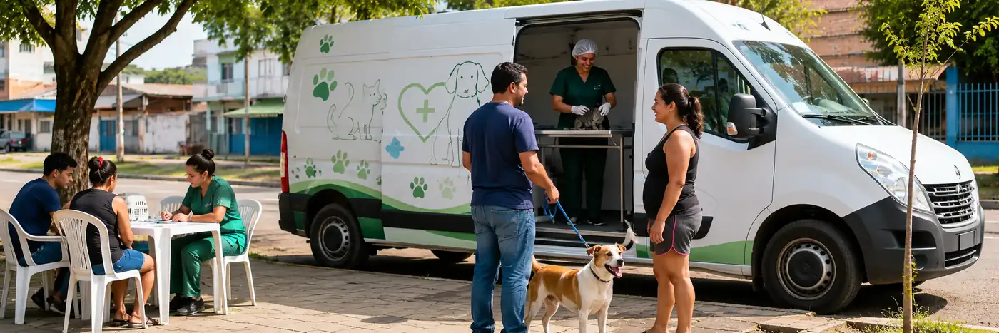 Atendimento do Castramóvel em Porto Velho Equipe realiza atendimento do Castramóvel em Porto Velho com cães e tutores