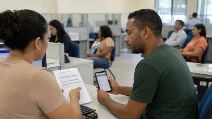 Pessoa consulta a convocação de mesários em Rondônia pelo celular antes das Eleições 2026.