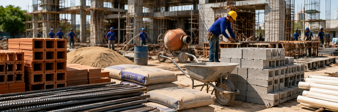 Sinapi registra custo da construção em Rondônia Custo da construção em Rondônia com materiais e estrutura de obra em andamento